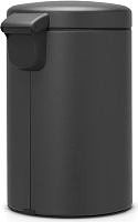 Brabantia NewIcon Мусорное ведро с педалью, нержавеющая сталь на 12л, цвет: минерально-графитовый 113802