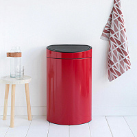 Brabantia Touch Bin New Мусорное ведро нажимн., нержавеющая сталь на 40л, цвет: пламенно-красный 114960