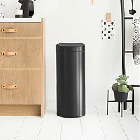 Brabantia Touch Bin New Мусорное ведро нажимн., нержавеющая сталь на 30л, цвет: черный матовый 115301