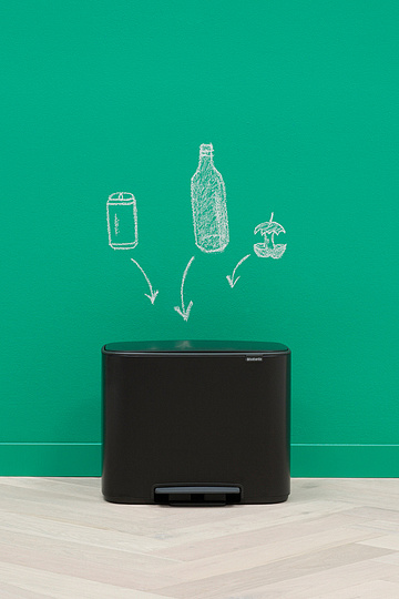 Brabantia Pedal Bin Bo Мусорное ведро с педалью, нержавеющая сталь на 36л, цвет: черный матовый 121463