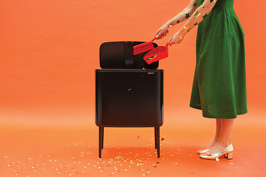 Brabantia Touch Bin Bo Мусорное ведро нажимн., нержавеющая сталь на 34л, цвет: черный матовый 316203