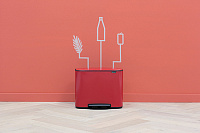 Brabantia Pedal Bin Bo Мусорное ведро с педалью, нержавеющая сталь на 34л, цвет: пламенно-красный 121166