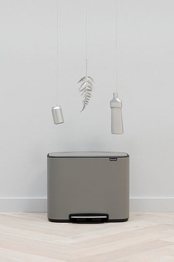 Brabantia Pedal Bin Bo Мусорное ведро с педалью, нержавеющая сталь на 36л, цвет: минерально-серый 121647