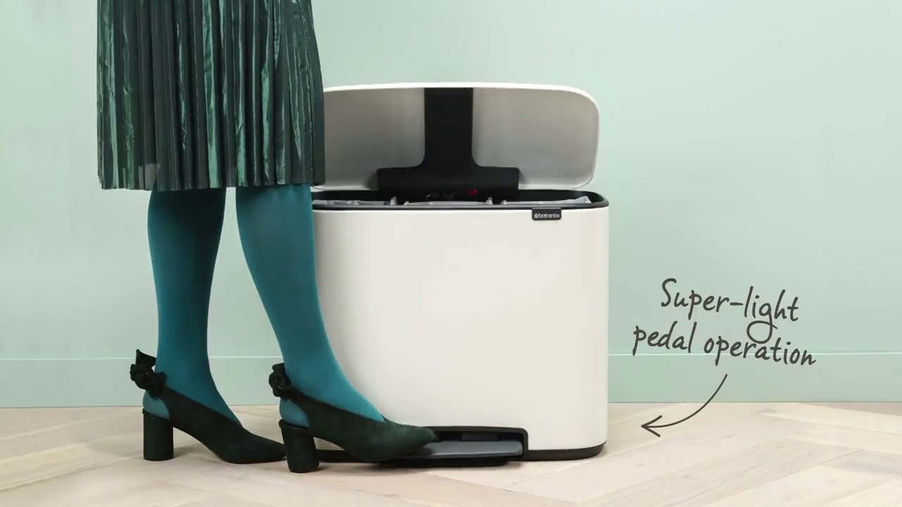 Brabantia Pedal Bin Bo Мусорное ведро с педалью, нержавеющая сталь на 34л, цвет: белый 121142