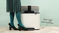 Brabantia Pedal Bin Bo Мусорное ведро с педалью, нержавеющая сталь на 34л, цвет: белый 121142