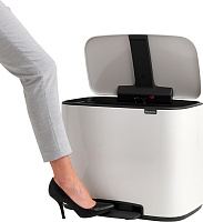 Brabantia Pedal Bin Bo Мусорное ведро с педалью, нержавеющая сталь на 34л, цвет: белый 121142