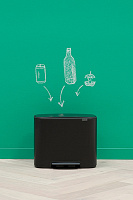 Brabantia Pedal Bin Bo Мусорное ведро с педалью, нержавеющая сталь на 34л, цвет: черный матовый 121227