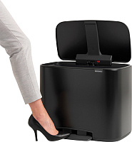 Brabantia Pedal Bin Bo Мусорное ведро с педалью, нержавеющая сталь на 34л, цвет: черный матовый 121227