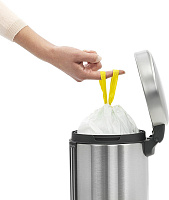 Brabantia NewIcon Мусорное ведро с педалью, нержавеющая сталь на 3л, цвет: стальной матовый FPP 112164