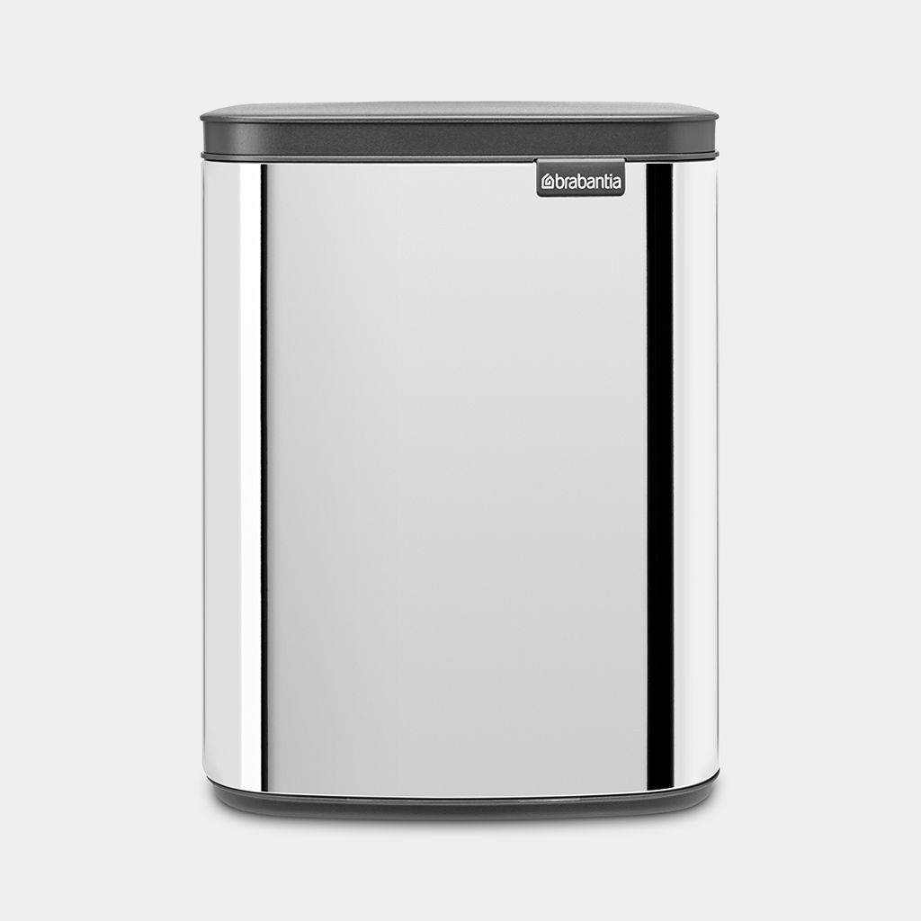 Brabantia BO Мусорное ведро нажимн., нержавеющая сталь на 7л, цвет: стальной полированный 222948