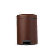 Brabantia NewIcon Мусорное ведро с педалью, нержавеющая сталь на 5л, цвет: минерально-коричневый 208546