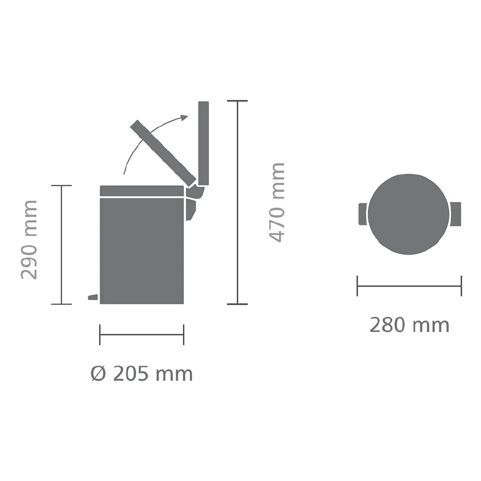 Brabantia NewIcon Мусорное ведро с педалью, нержавеющая сталь на 5л, цвет: минерально-серый 126284