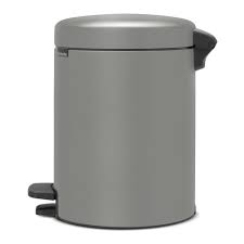 Brabantia NewIcon Мусорное ведро с педалью, нержавеющая сталь на 5л, цвет: минерально-серый 126284