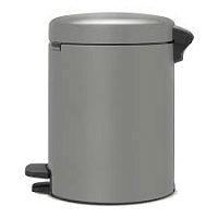 Brabantia NewIcon Мусорное ведро с педалью, нержавеющая сталь на 5л, цвет: минерально-серый 126284