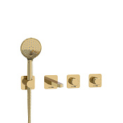 Wasserkraft Ems Смеситель для ванны: переключатель, лейка, излив 20,5 см, цвет: глянцевое золото A7651.303.305.280.197.207