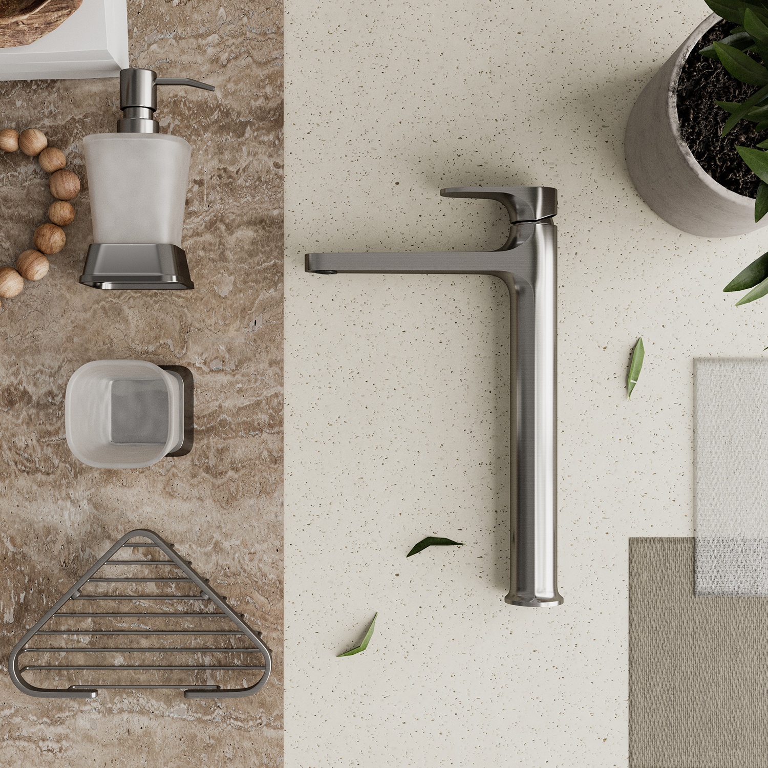 Wasserkraft Amper Стакан для зубных щеток настольный, стекло матовое цвет: никель K-5428N