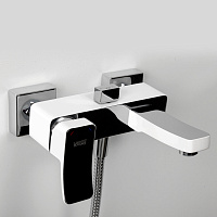 Wasserkraft Aller 1060 Смеситель для ванны с ручным душем, настенный, цвет: белый Soft-touch 1061W