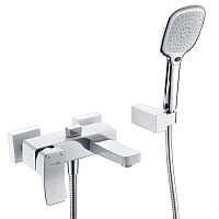 Wasserkraft Aller 1060 Смеситель для ванны с ручным душем, настенный, цвет: белый Soft-touch 1061W