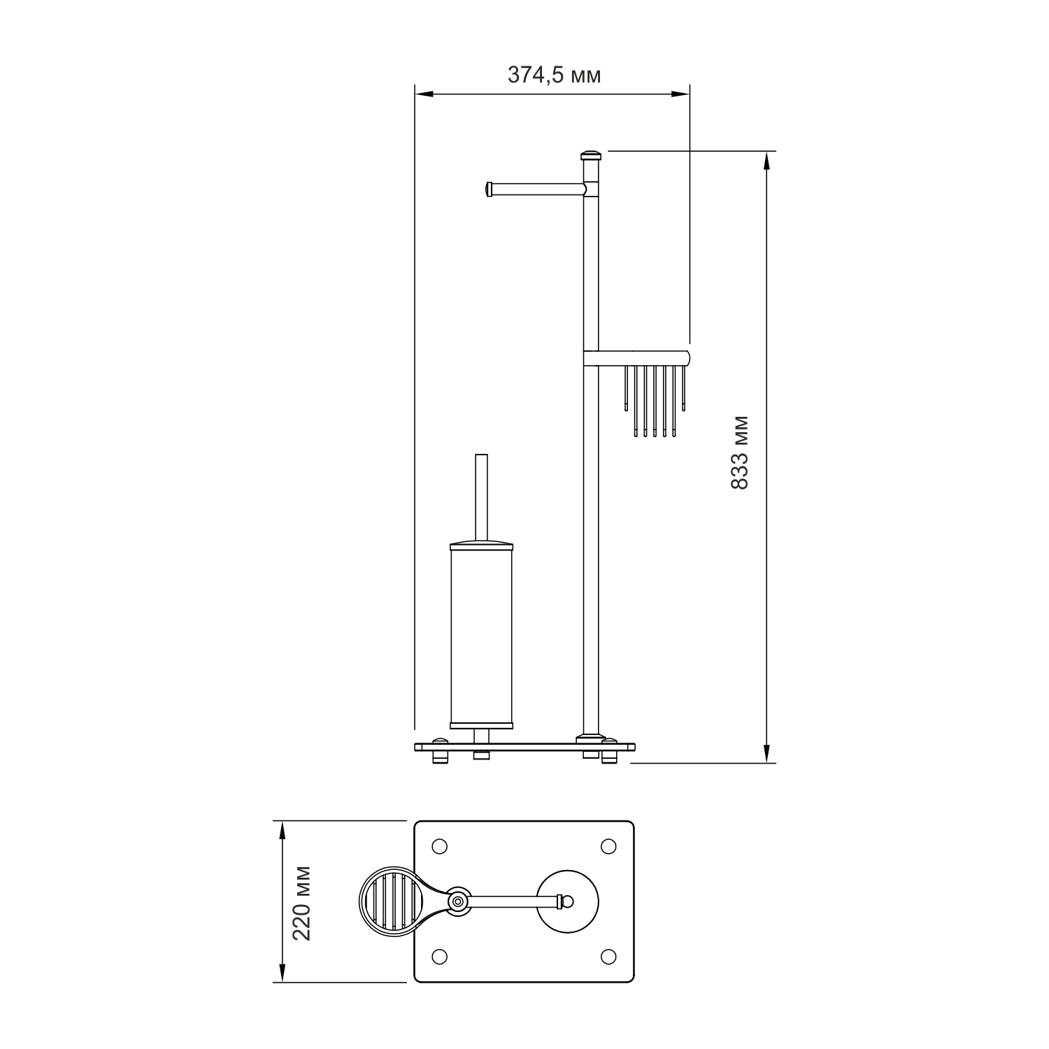 Wasserkraft Полка напольная - комбинированная, 37,5х22х83,3h см, цвет: белый матовый K-1264W