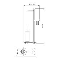 Wasserkraft Полка напольная - комбинированная, 37,5х22х83,3h см, цвет: белый матовый K-1264W