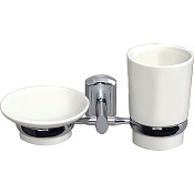 Wasserkraft Мыльница со стаканом, керамическая чаша, подвесная, цвет: хром K-28126