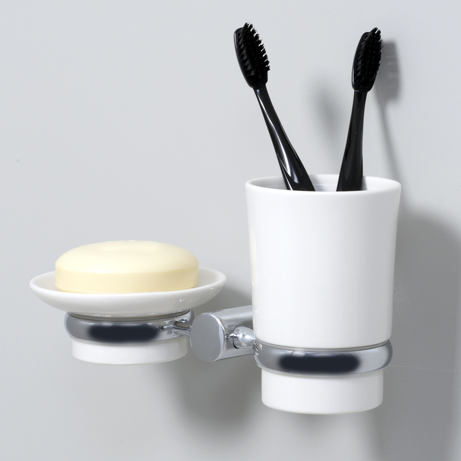 Wasserkraft Мыльница со стаканом, керамическая чаша, подвесная, цвет: хром K-28226