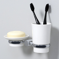 Wasserkraft Мыльница со стаканом, керамическая чаша, подвесная, цвет: хром K-28226