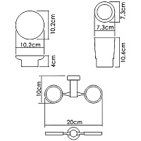 Wasserkraft Мыльница со стаканом, керамическая чаша, подвесная, цвет: хром K-28226