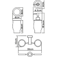 Wasserkraft Дозатор подвесной, фарфор цвет: хром K-24289