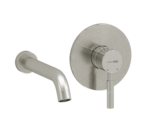 Wasserkraft Смеситель для раковины: внешняя и внутренняя часть, излив 19,3 см, цвет: никель матовый A42583