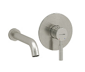 Wasserkraft Смеситель для раковины: внешняя и внутренняя часть, излив 19,3 см, цвет: никель матовый A42583