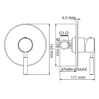 Wasserkraft Смеситель для раковины: внешняя и внутренняя часть, излив 19,3 см, цвет: никель матовый A42583