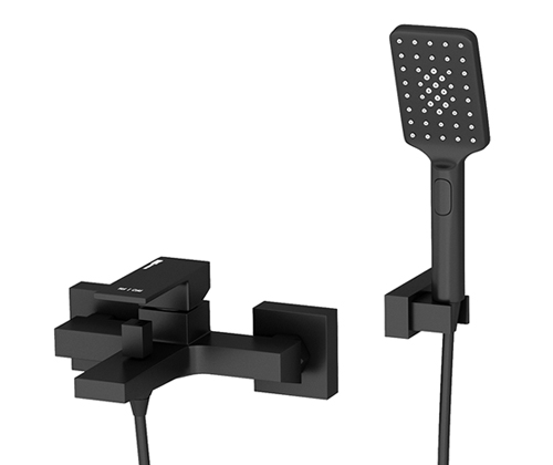 Wasserkraft Abens 2000 Смеситель для ванны с ручным душем и держателем, цвет: черный Soft-touch 2001