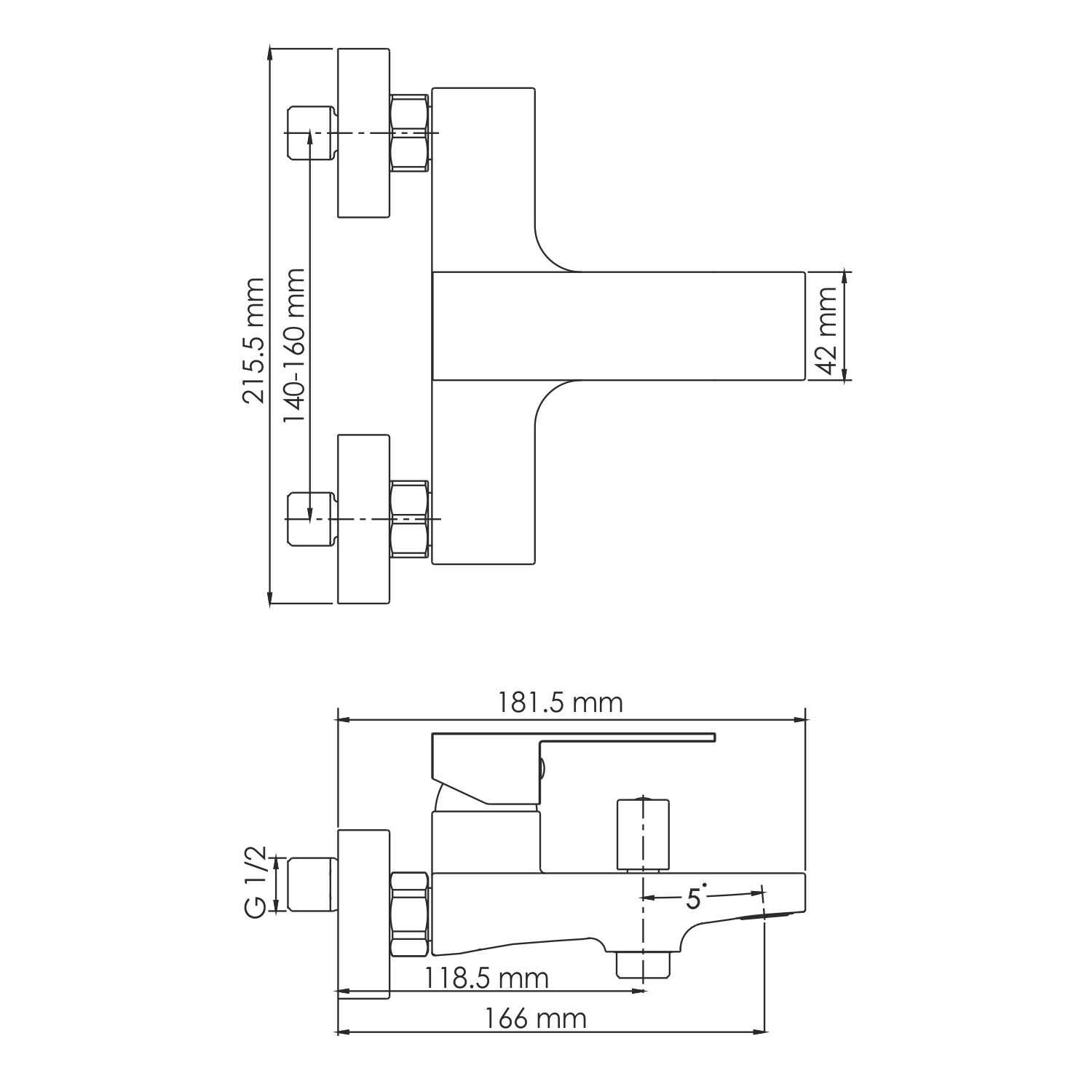 Wasserkraft Abens 2000 Смеситель для ванны с ручным душем и держателем, цвет: черный Soft-touch 2001