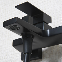 Wasserkraft Abens 2000 Смеситель для ванны с ручным душем и держателем, цвет: черный Soft-touch 2001