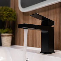 Wasserkraft Abens 2000 Смеситель для раковины 1 отв., излив 10,8 см, цвет: черный soft-touch 2003