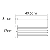 Wasserkraft Полотенцедержатель подвесной, нержавеющая сталь цвет: никель K-1034N