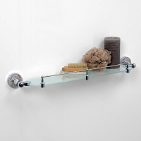 Wasserkraft Nau Полка стеклянная подвесная закаленная, стекло матовое 61x11,7 см, цвет: хром K-7744