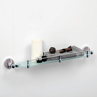 Wasserkraft Regen Полка стеклянная подвесная закаленная, стекло матовое 61x11,7 см, цвет: хром K-6944