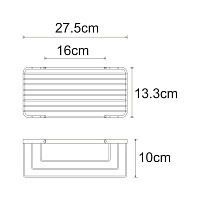 Wasserkraft Полка в ванную комнату подвесная, нержавеющая сталь 27,5x13,3x10h см, цвет: никель K-711N