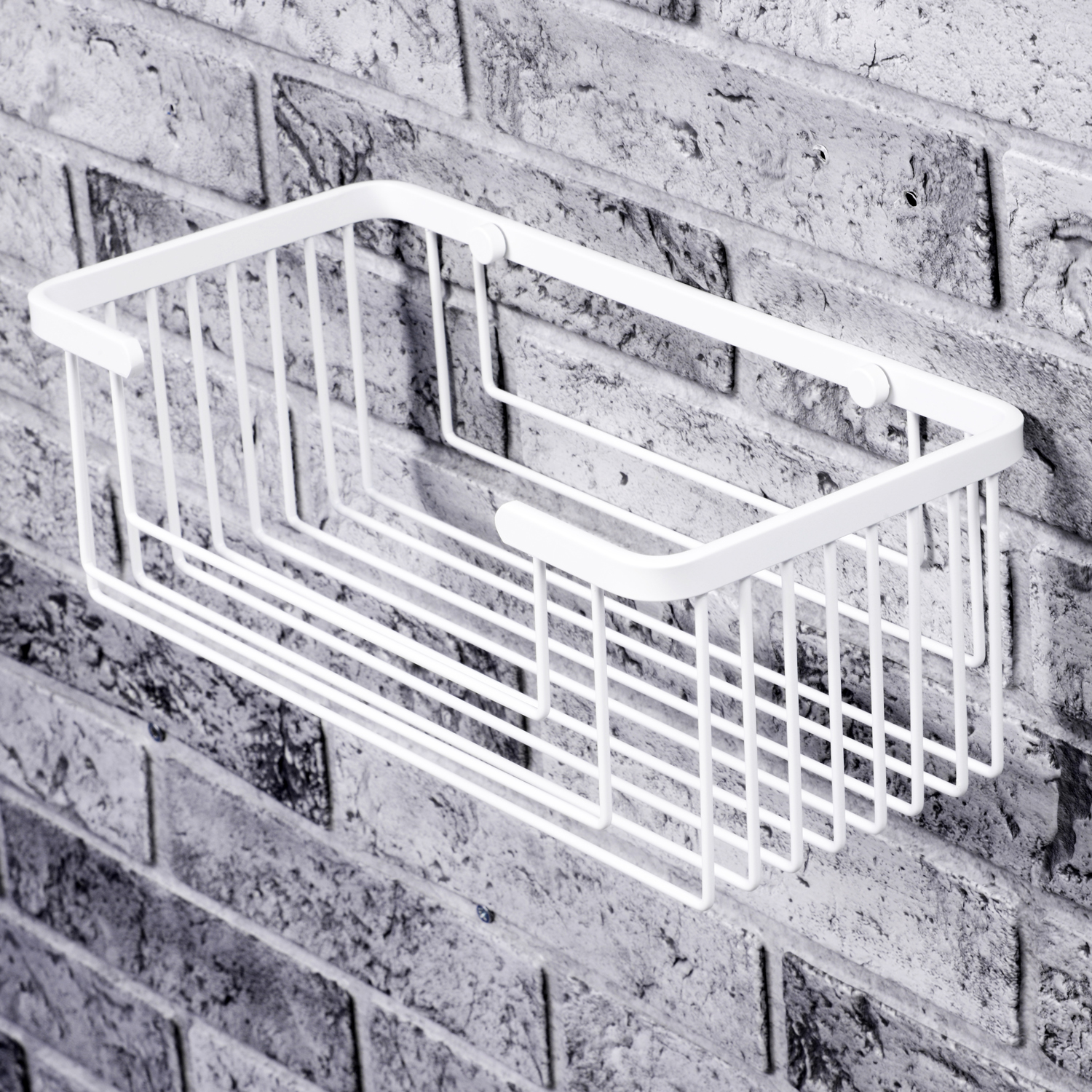 Wasserkraft Полка в ванную комнату подвесная, нержавеющая сталь 27,5x13,3x10h см, цвет: белый K-711W