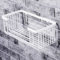 Wasserkraft Полка в ванную комнату подвесная, нержавеющая сталь 27,5x13,3x10h см, цвет: белый K-711W