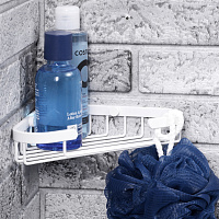 Wasserkraft Полка в ванную комнату подвесная, нержавеющая сталь 20,3x13x3,5h см, цвет: белый K-733W