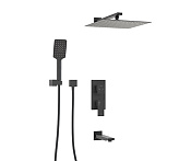 Wasserkraft Abens Душевой комплект встраиваемый - смеситель, излив, верхний и ручн. душ, цвет: black A172071