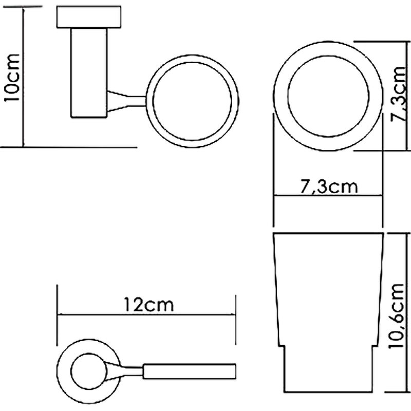 Wasserkraft Стакан для зубных щеток подвесной, фарфоровый цвет: хром K-28228