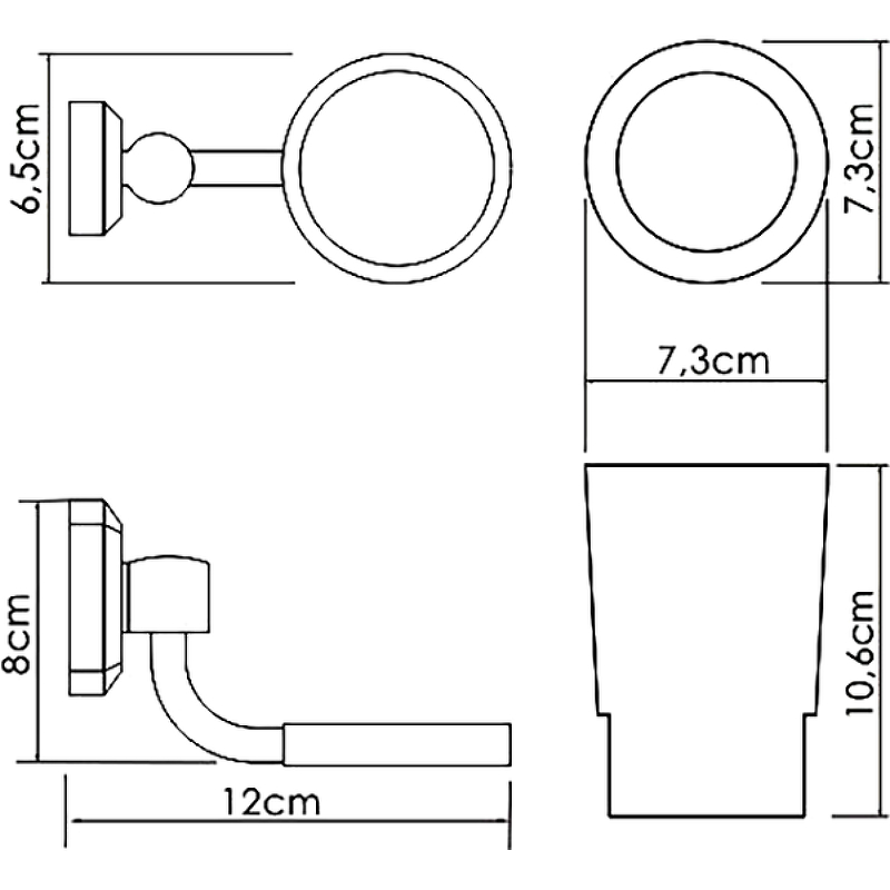 Wasserkraft Стакан для зубных щеток подвесной, фарфоровый цвет: хром K-28128