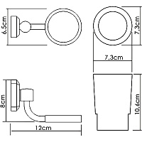 Wasserkraft Стакан для зубных щеток подвесной, фарфоровый цвет: хром K-28128