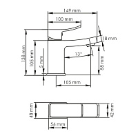 Wasserkraft Aller 1060 Смеситель для раковины на 1 отв., без дк, высота излива 8,8 см, цвет: хром 1063