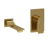 Wasserkraft Aisch Смеситель для раковины: внешняя и внутренняя часть, излив, цвет: матовое золото A55543