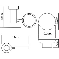 Wasserkraft Мыльница с керамической чашей, подвесная, цвет: хром K-24229